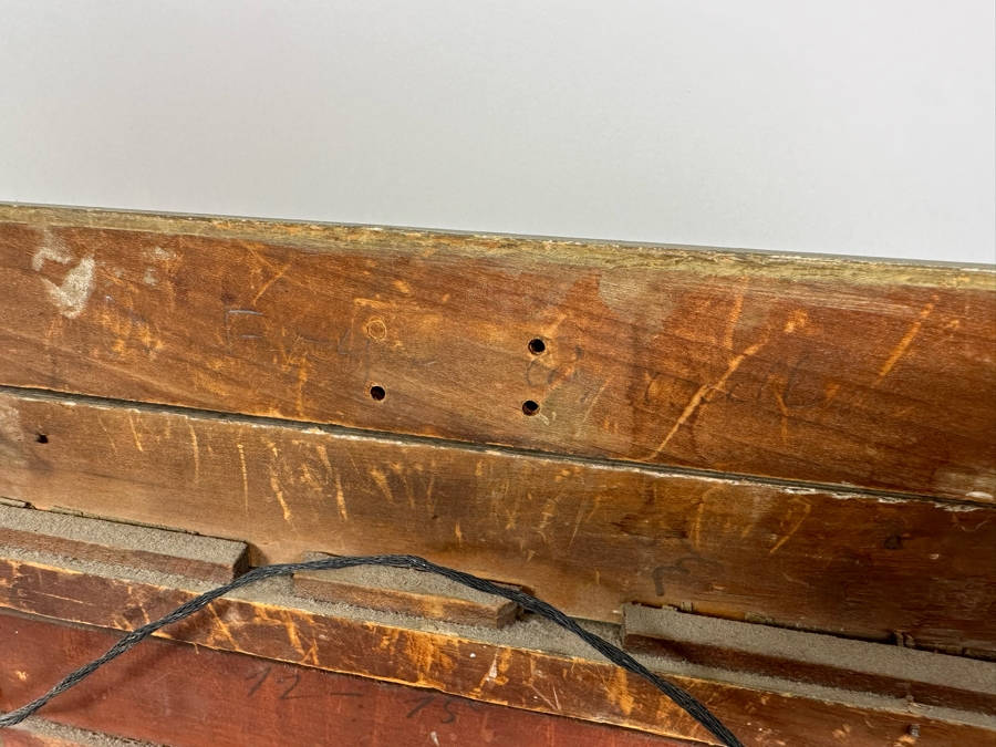 After Constant Troyon Original Painting Titled Chickens In Front Of A Farmhouse 12 X 15 In Antique Gilt Frame 19.5 X 23 Back Top Of Wooden Frame Has Illegible Writing (Signature?) Verso Reads Basse - Court Von Troyon [Photo 24]