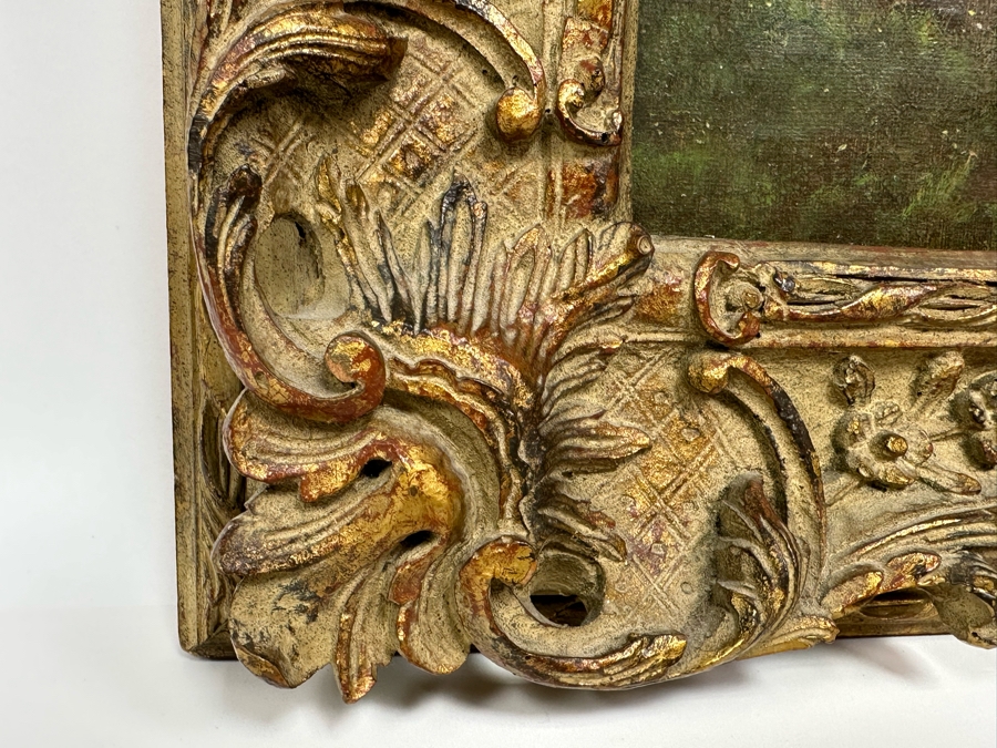 Nils Hans Christiansen (1850-1922, Denmark, Netherlands) Original Landscape Painting 12 X 24 In Antique Frame [Photo 16]