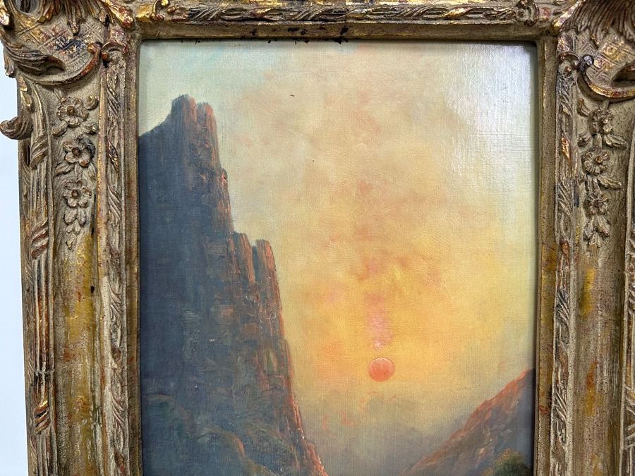 Nils Hans Christiansen (1850-1922, Denmark, Netherlands) Original Landscape Painting 12 X 24 In Antique Frame [Photo 4]