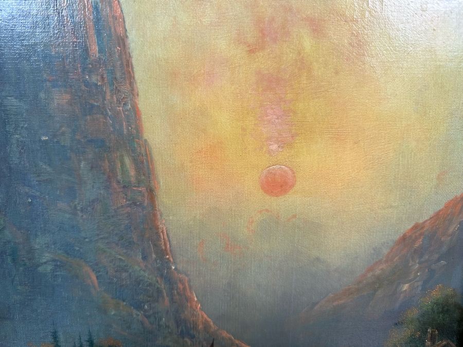 Nils Hans Christiansen (1850-1922, Denmark, Netherlands) Original Landscape Painting 12 X 24 In Antique Frame [Photo 5]