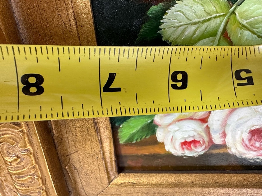 Original Still Life Painting Signed Rosen 7 X 9 In Gold Frame 22 X 24 With Light [Photo 18]