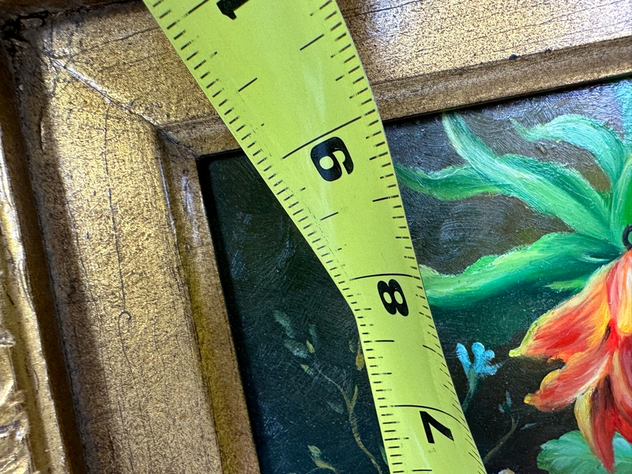 Original Still Life Painting Signed Rosen 7 X 9 In Gold Frame 22 X 24 With Light [Photo 19]