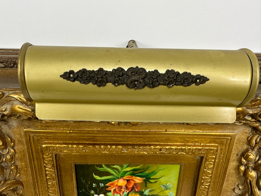 Original Still Life Painting Signed Rosen 7 X 9 In Gold Frame 22 X 24 With Light [Photo 13]