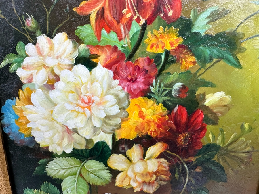 Original Still Life Painting Signed Rosen 7 X 9 In Gold Frame 22 X 24 With Light [Photo 6]