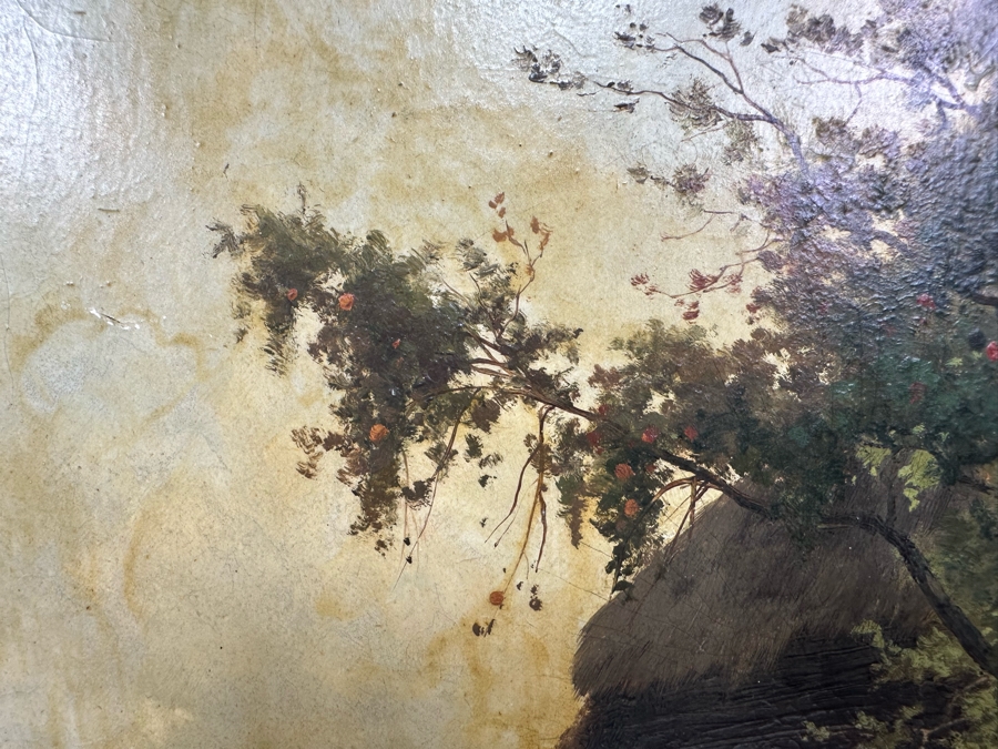 Victor Puhonny (1838-1909, Poland) Original Landscape Painting Signed V Puhonny 1885 12 X 16 In Antique Gilt Frame 23 X 27 [Photo 14]