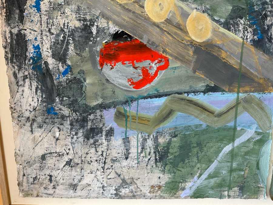 Hoon Kwak (b. 1941, New York) Original Modernist Abstract Triptych Mixed Media Painting On Paper Dated 1987 With Frame Each Painting Measures 29 X 55 Frame Measures 92 X 59 Estimate $3,000-$6,000 [Photo 5]