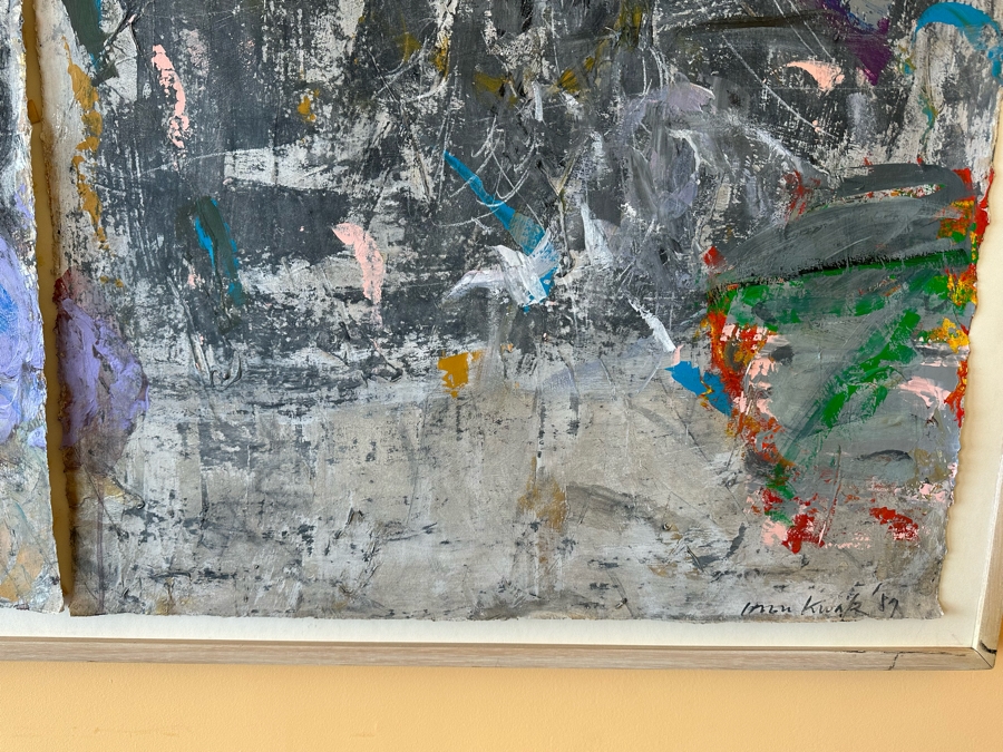 Hoon Kwak (b. 1941, New York) Original Modernist Abstract Triptych Mixed Media Painting On Paper Dated 1987 With Frame Each Painting Measures 29 X 55 Frame Measures 92 X 59 Estimate $3,000-$6,000 [Photo 10]