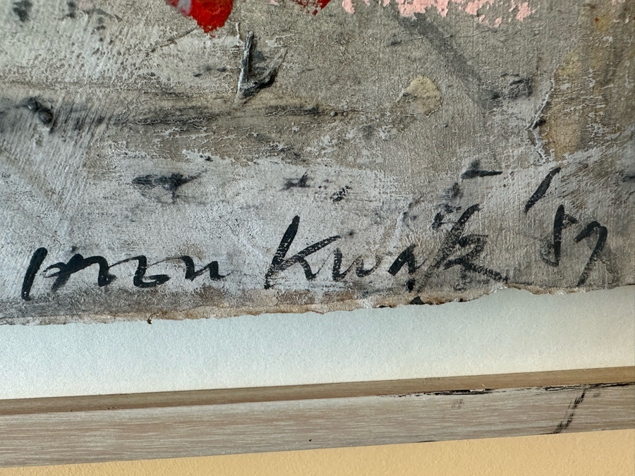 Hoon Kwak (b. 1941, New York) Original Modernist Abstract Triptych Mixed Media Painting On Paper Dated 1987 With Frame Each Painting Measures 29 X 55 Frame Measures 92 X 59 Estimate $3,000-$6,000 [Photo 12]