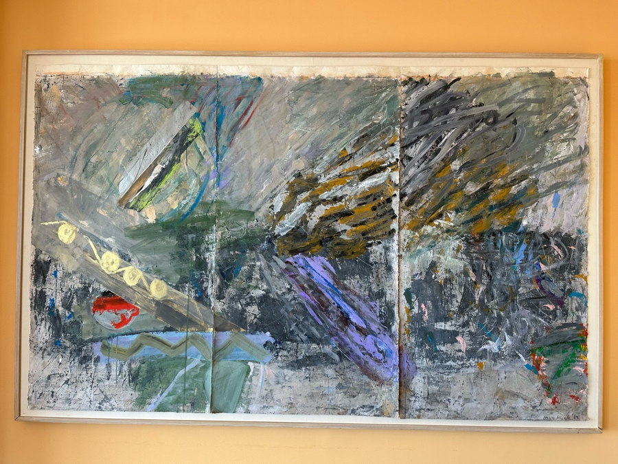 Hoon Kwak (b. 1941, New York) Original Modernist Abstract Triptych Mixed Media Painting On Paper Dated 1987 With Frame Each Painting Measures 29 X 55 Frame Measures 92 X 59 Estimate $3,000-$6,000 [Photo 3]
