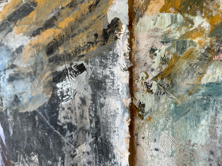 Hoon Kwak (b. 1941, New York) Original Modernist Abstract Triptych Mixed Media Painting On Paper Dated 1987 With Frame Each Painting Measures 29 X 55 Frame Measures 92 X 59 Estimate $3,000-$6,000 [Photo 9]