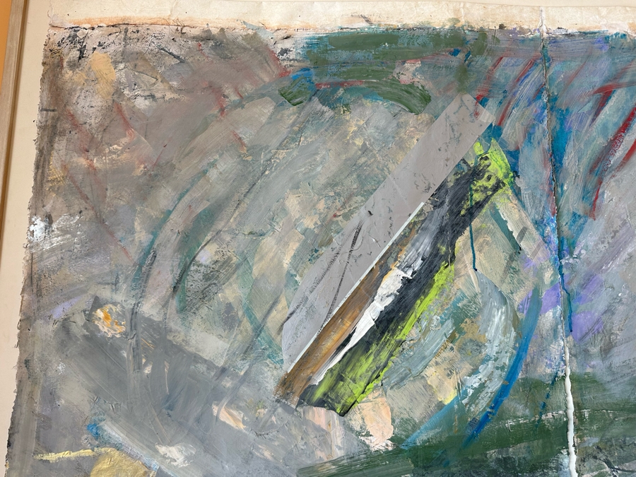 Hoon Kwak (b. 1941, New York) Original Modernist Abstract Triptych Mixed Media Painting On Paper Dated 1987 With Frame Each Painting Measures 29 X 55 Frame Measures 92 X 59 Estimate $3,000-$6,000 [Photo 7]