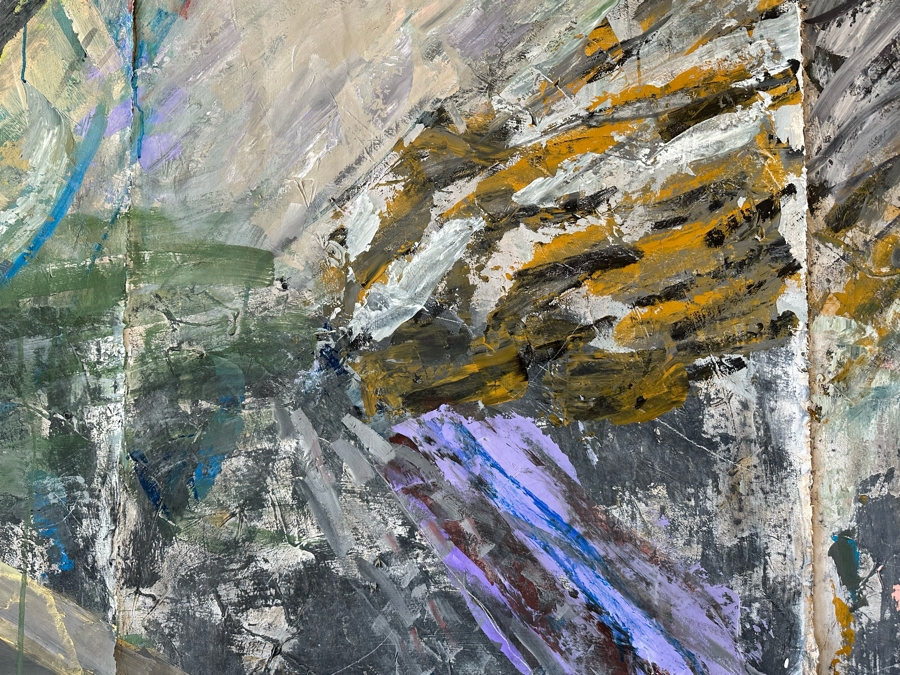 Hoon Kwak (b. 1941, New York) Original Modernist Abstract Triptych Mixed Media Painting On Paper Dated 1987 With Frame Each Painting Measures 29 X 55 Frame Measures 92 X 59 Estimate $3,000-$6,000 [Photo 8]