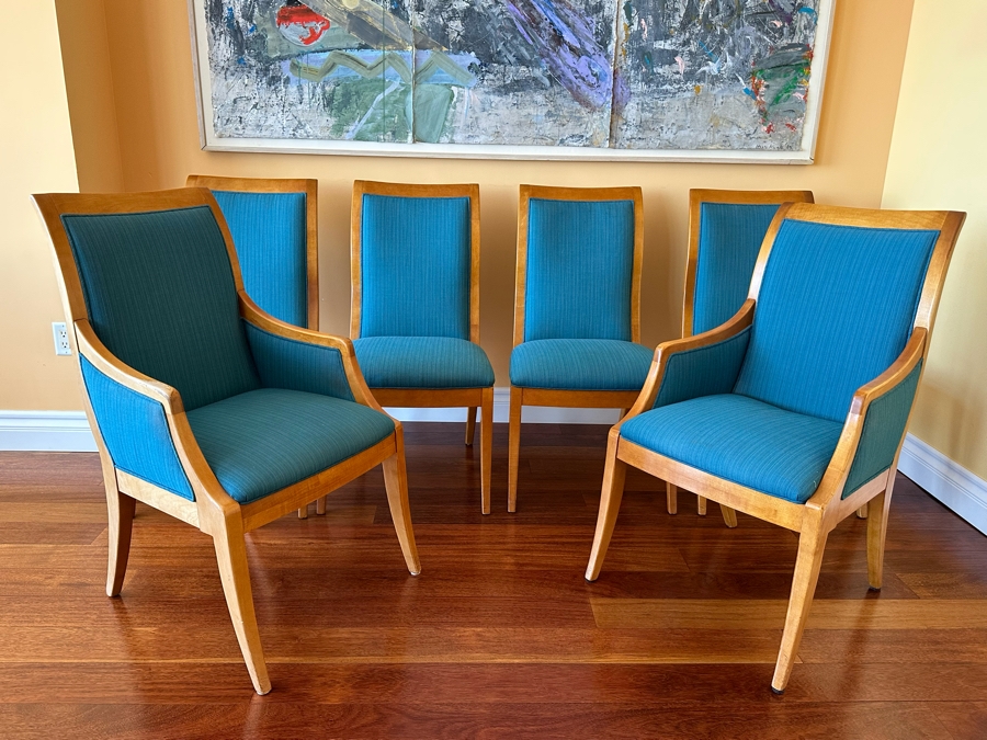 Set Of Six Designer Upholstered Dining Chairs [Photo 5]