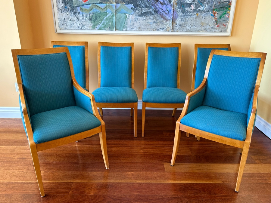 Set Of Six Designer Upholstered Dining Chairs [Photo 3]