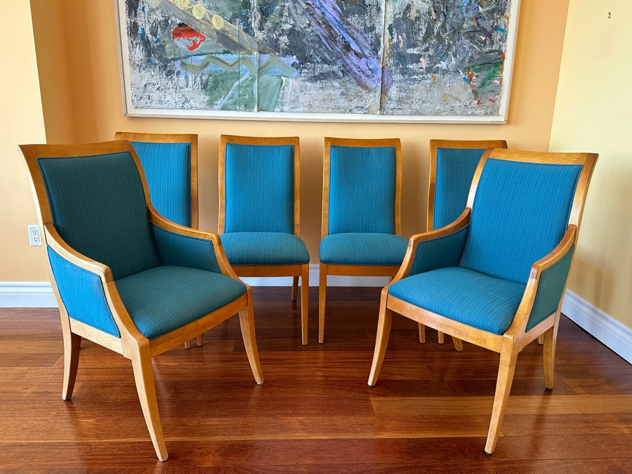 Set Of Six Designer Upholstered Dining Chairs [Photo 4]