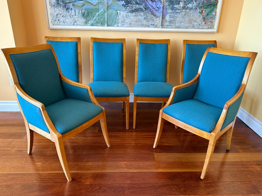 Set Of Six Designer Upholstered Dining Chairs [Photo 7]