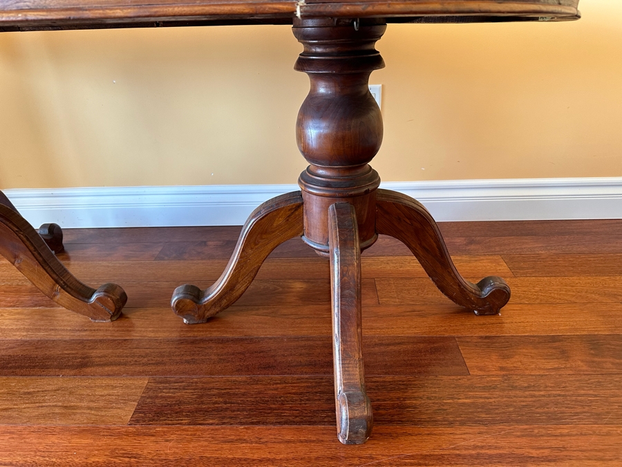 Vintage Double Pedestal Dining Table - See Photos For Condition 71 X 36 X 32H [Photo 4]
