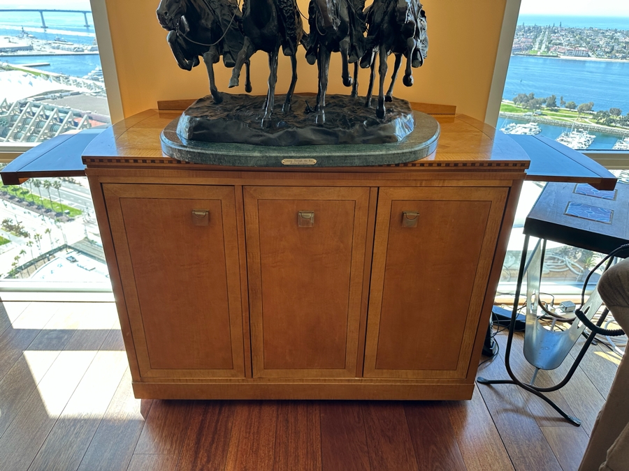 Hickory White Buffet Server With Pull Out Trays And Silverware Storage 43W X 20.5D X 34H [Photo 5]