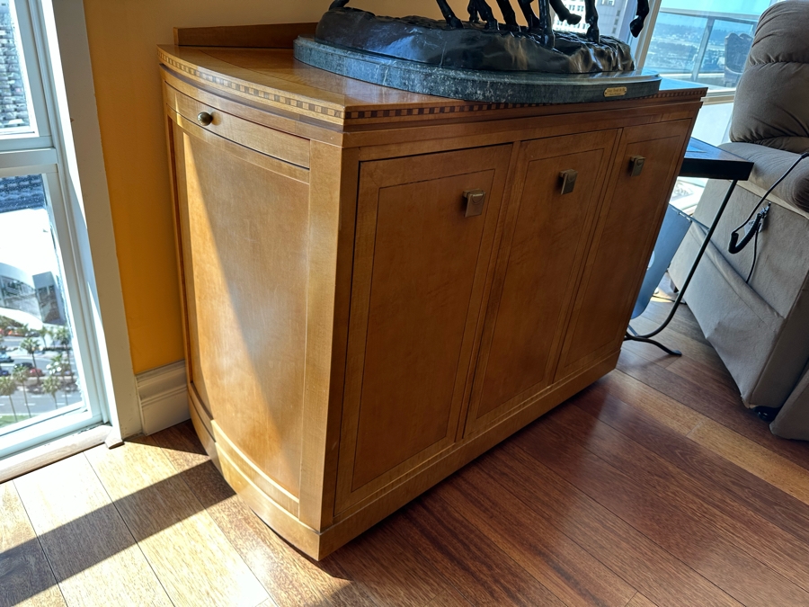 Hickory White Buffet Server With Pull Out Trays And Silverware Storage 43W X 20.5D X 34H [Photo 4]