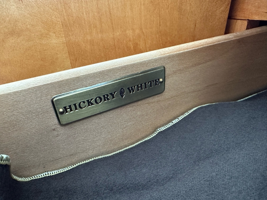 Hickory White Buffet Server With Pull Out Trays And Silverware Storage 43W X 20.5D X 34H [Photo 10]