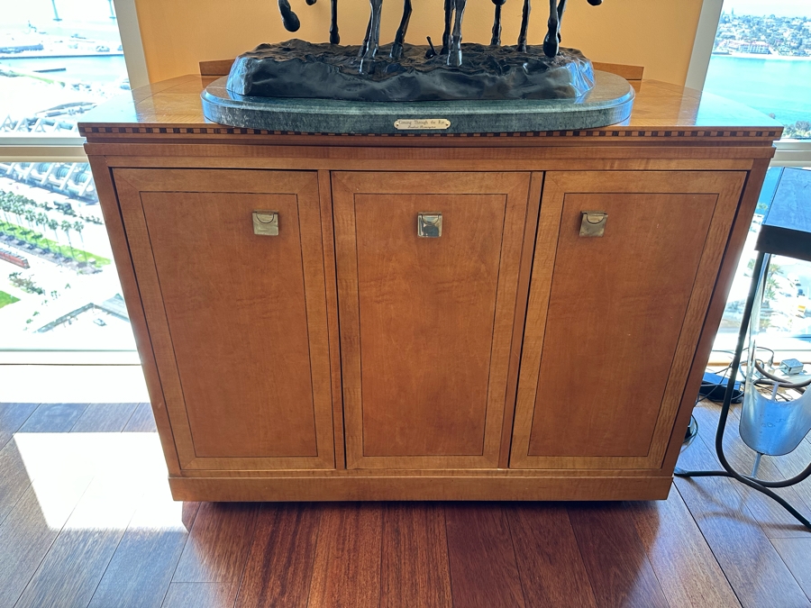 Hickory White Buffet Server With Pull Out Trays And Silverware Storage 43W X 20.5D X 34H [Photo 2]