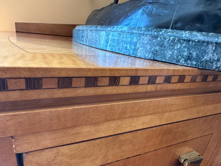 Hickory White Buffet Server With Pull Out Trays And Silverware Storage 43W X 20.5D X 34H [Photo 7]