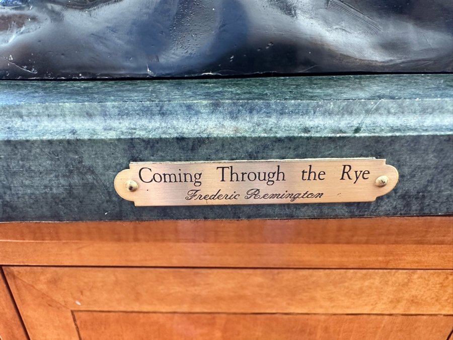 Large Frederic Remington Bronze Sculpture Titled 'Coming Through The Rye' - One Of The Cowboy's Arm Is Broken - See Photos 30W X 24D X 26H [Photo 12]