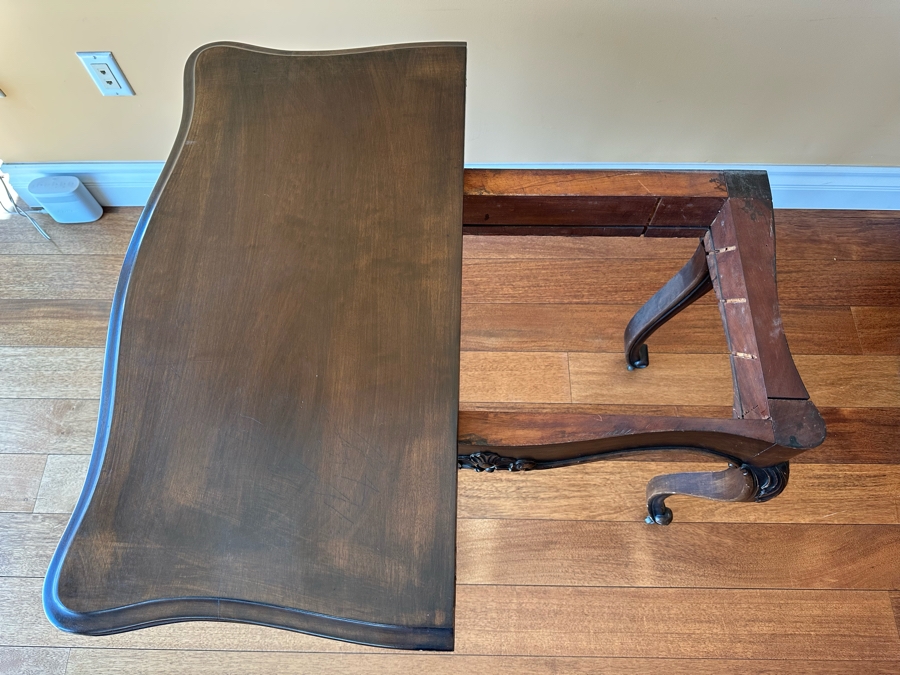 Vintage Gaming Table With Cabriole Legs Missing Bottom Board 34W X 33D X 27.5H [Photo 4]