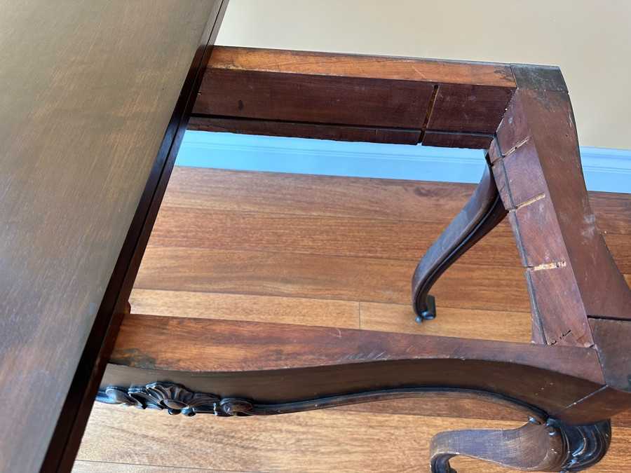 Vintage Gaming Table With Cabriole Legs Missing Bottom Board 34W X 33D X 27.5H [Photo 5]