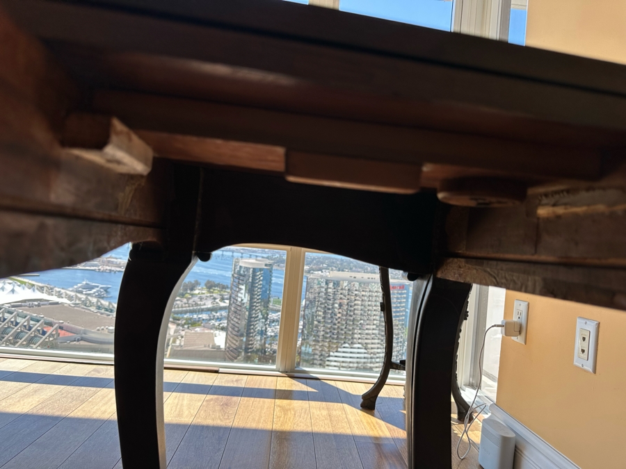 Vintage Gaming Table With Cabriole Legs Missing Bottom Board 34W X 33D X 27.5H [Photo 11]