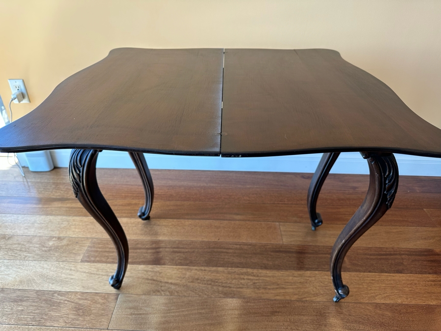 Vintage Gaming Table With Cabriole Legs Missing Bottom Board 34W X 33D X 27.5H [Photo 7]
