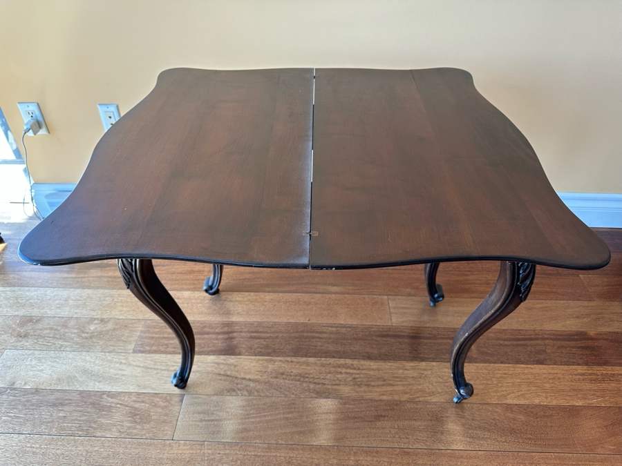 Vintage Gaming Table With Cabriole Legs Missing Bottom Board 34W X 33D X 27.5H [Photo 6]