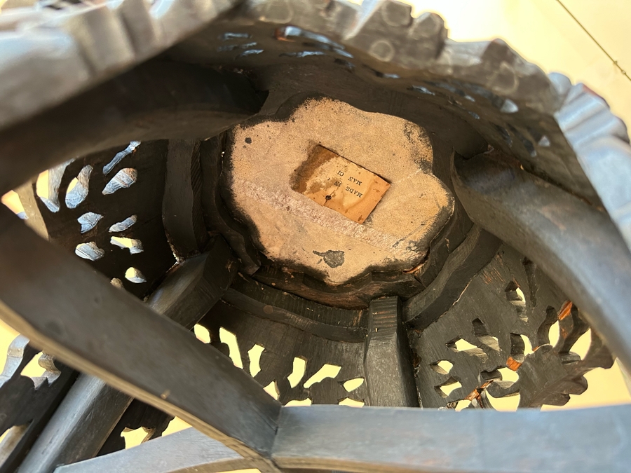 Vintage Chinese Wooden Fern Stand With Marble Top 15W X 36H [Photo 18]