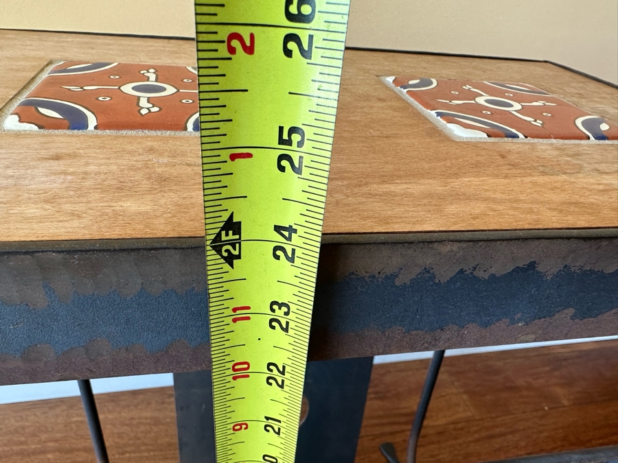 Handcrafted Art Furniture Wrought Iron Classic Magazine Rack With Tile Top By Chajo In Napa, CA 18 X 11 X 24 [Photo 10]