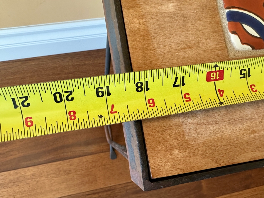 Handcrafted Art Furniture Wrought Iron Classic Magazine Rack With Tile Top By Chajo In Napa, CA 18 X 11 X 24 [Photo 8]