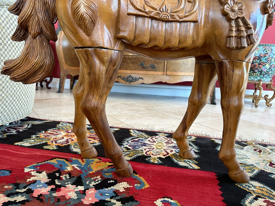 Carved Wooden Sculptural Horse 43W X 11D X 36H [Photo 10]
