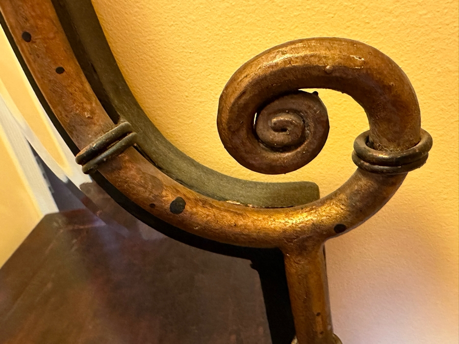 Hollywood Regency Style Metal Bamboo Design Beveled Glass Wall Mirror 29 X 41 [Photo 5]