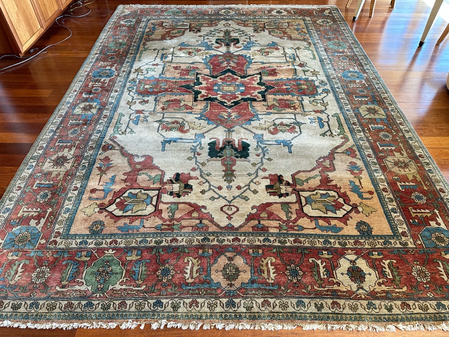 Stunning Hand Knotted Wool Area Rug Made In India 10'1' X 14'1'