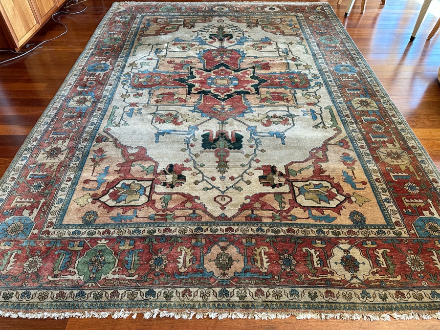 Stunning Hand Knotted Wool Area Rug Made In India 10'1' X 14'1' [Photo 3]