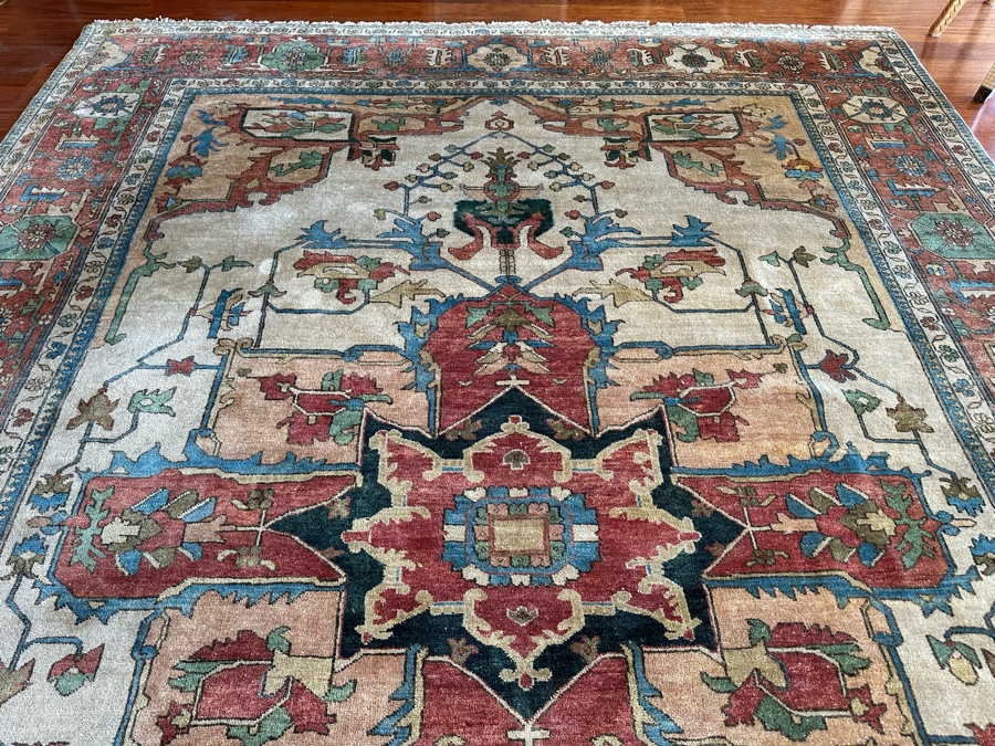 Stunning Hand Knotted Wool Area Rug Made In India 10'1' X 14'1' [Photo 9]