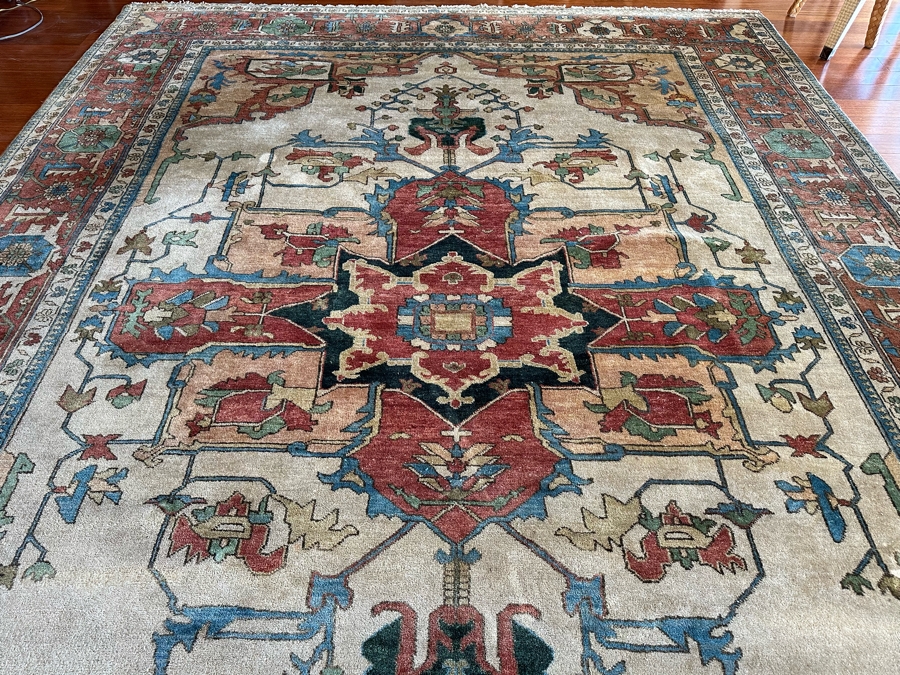 Stunning Hand Knotted Wool Area Rug Made In India 10'1' X 14'1' [Photo 7]