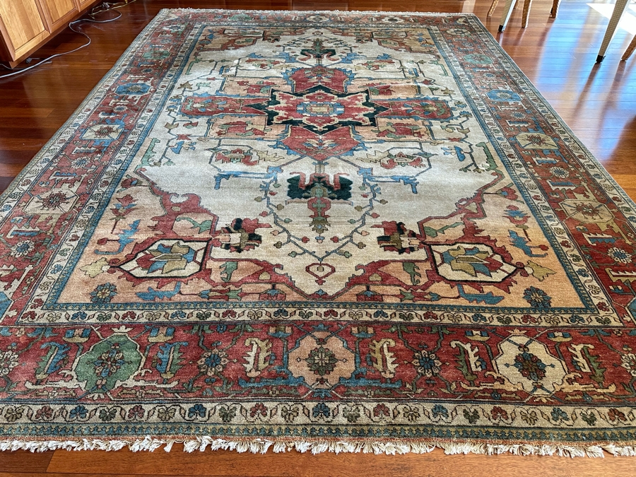 Stunning Hand Knotted Wool Area Rug Made In India 10'1' X 14'1' [Photo 2]