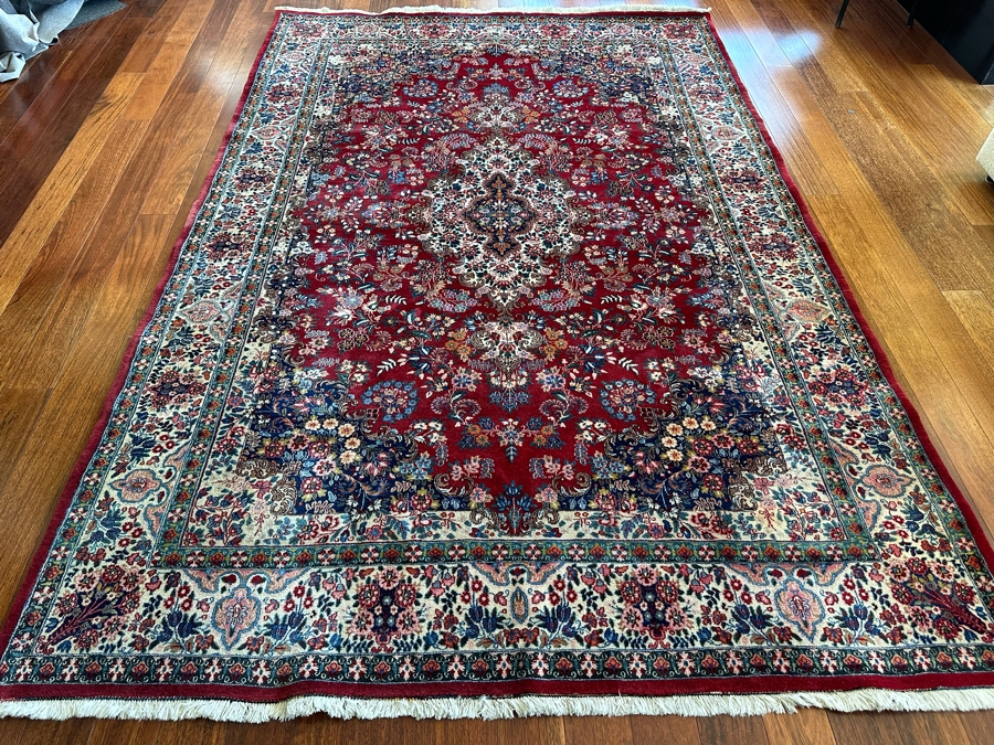Stunning Signed Hand Knotted Wool Persian Area Rug 84' X 126' [Photo 1]