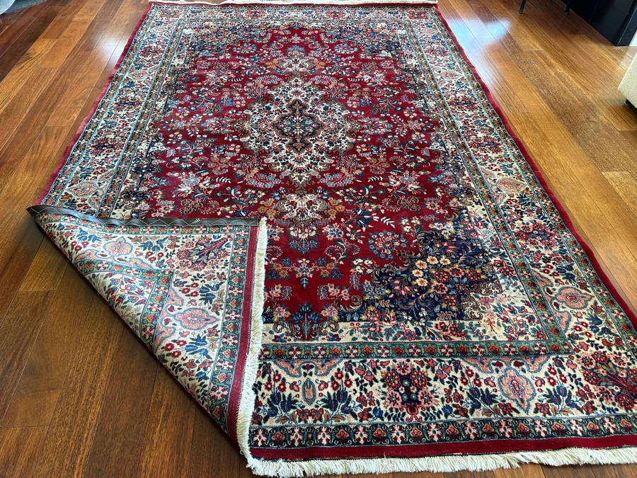 Stunning Signed Hand Knotted Wool Persian Area Rug 84' X 126' [Photo 4]