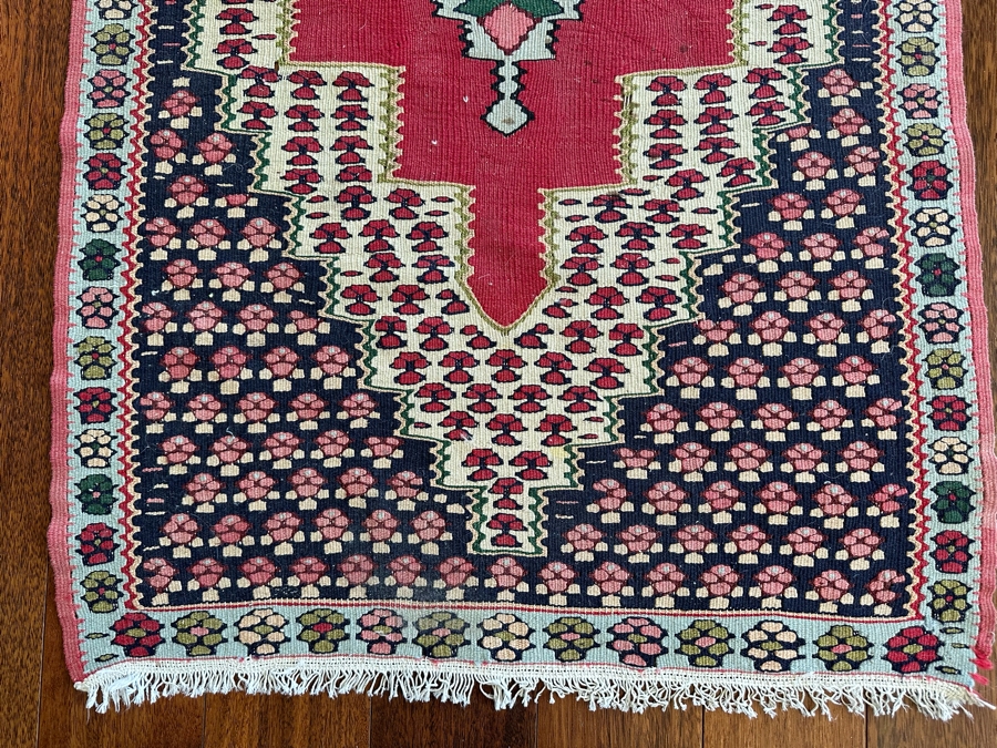 Vintage Hand Knotted Kilim Area Rug 29' X 48' [Photo 3]