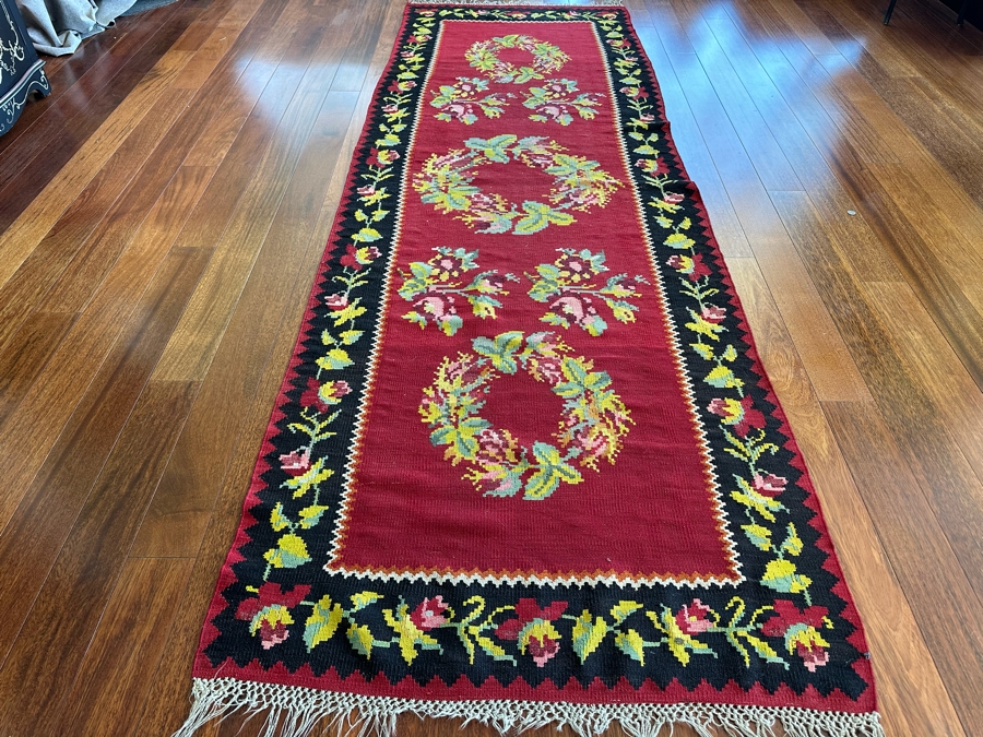 Vintage Hand Knotted Kilim Runner Rug 44.5' X 135' [Photo 3]