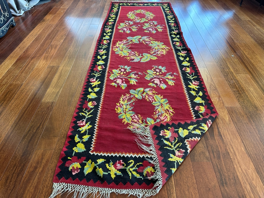 Vintage Hand Knotted Kilim Runner Rug 44.5' X 135' [Photo 9]