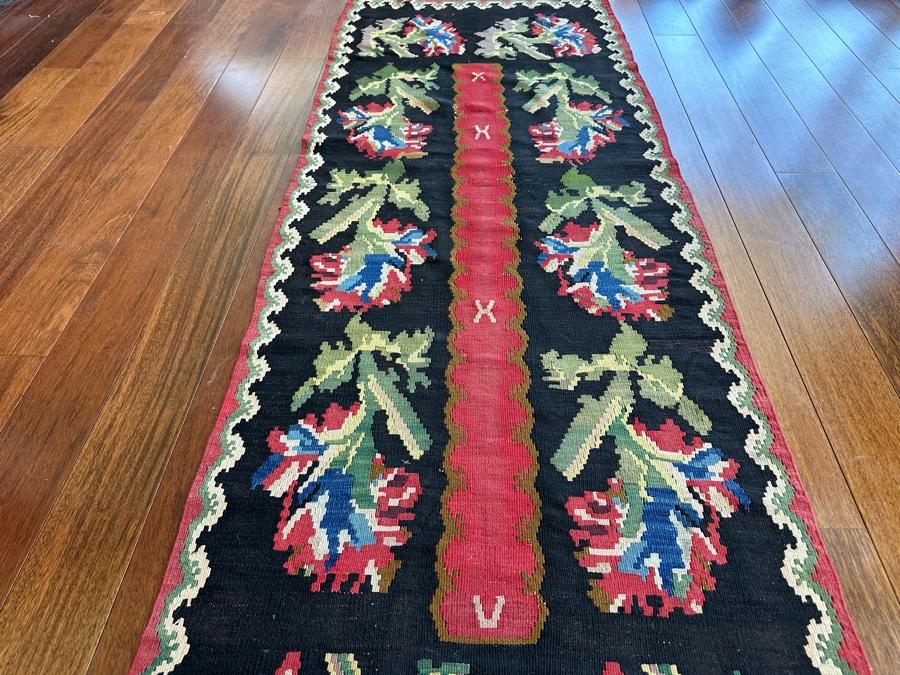 Vintage Hand Knotted Kilim Rug 32' X 94' [Photo 4]