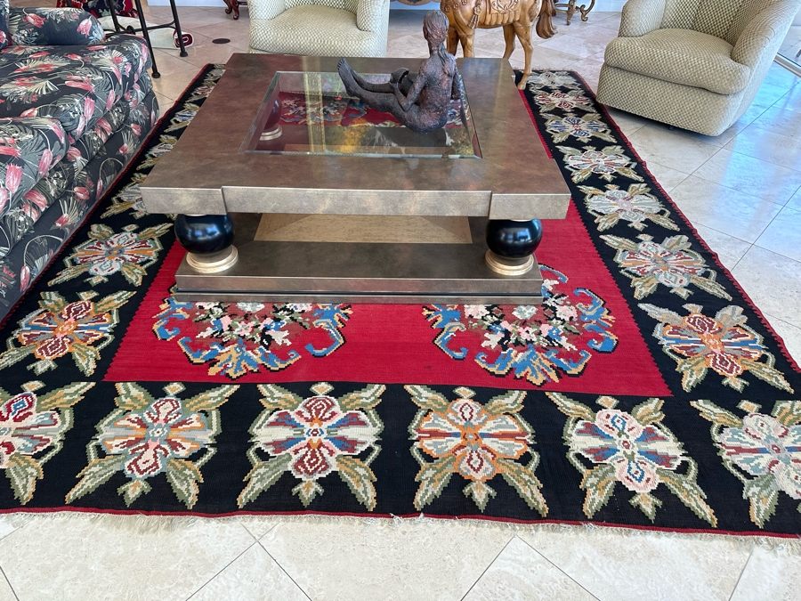 Vintage Hand Knotted Kilim Area Rug 9' X 11'11' [Photo 4]
