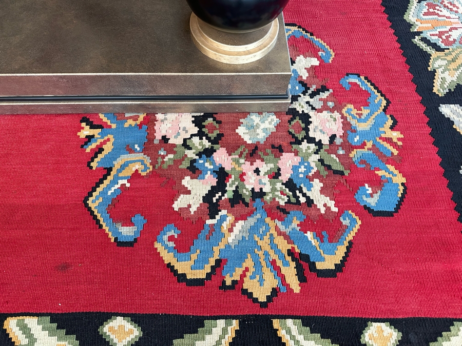 Vintage Hand Knotted Kilim Area Rug 9' X 11'11' [Photo 5]